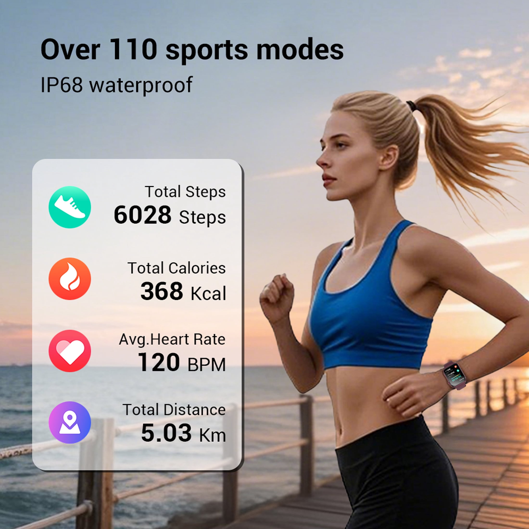 IOWODO Smart Watch for Women and Men, 1.91'' Bluetooth Calling Digital Watch, Fitness Tracker, 100+ Sports Modes, IP68 Waterproof, Android iPhone Compatible, Purple - Image 3