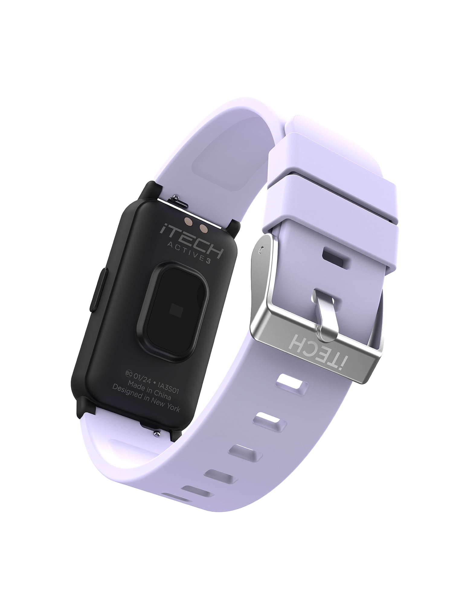 iTech Active 3 Unisex Adult Smartwatch Fitness Tracker, Lilac, Silicone Strap - Image 3