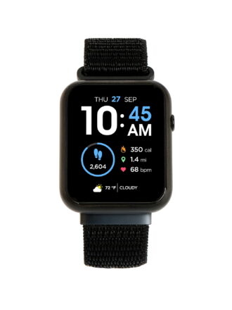 iTech Fusion 3 Unisex Adult Rectangular Smart Watch, Black, Stretch Sports Band
