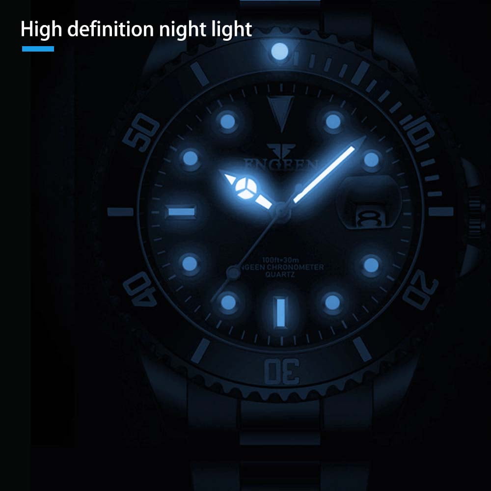 Jahy2Tech Waterproof Men Watch Classic Stainless Steel Quartz Business Luminous Wristwatch - Image 5