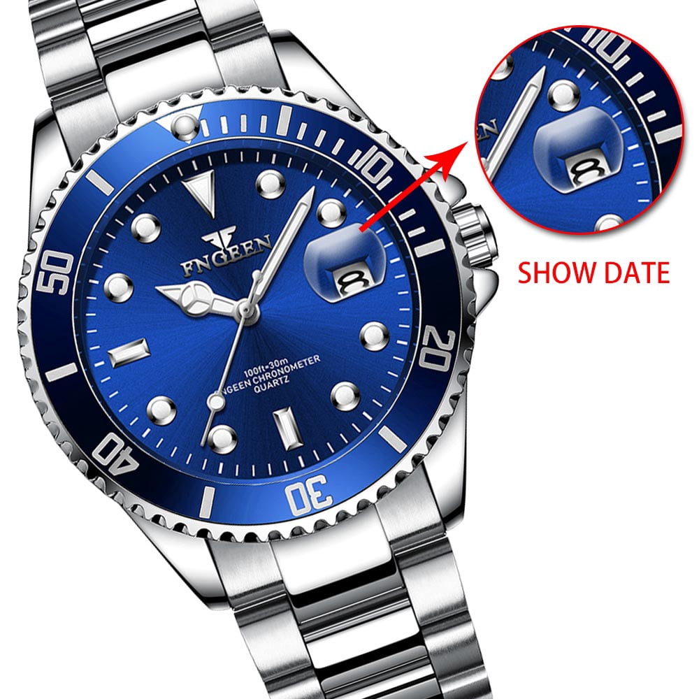 Jahy2Tech Waterproof Men Watch Classic Stainless Steel Quartz Business Luminous Wristwatch - Image 4