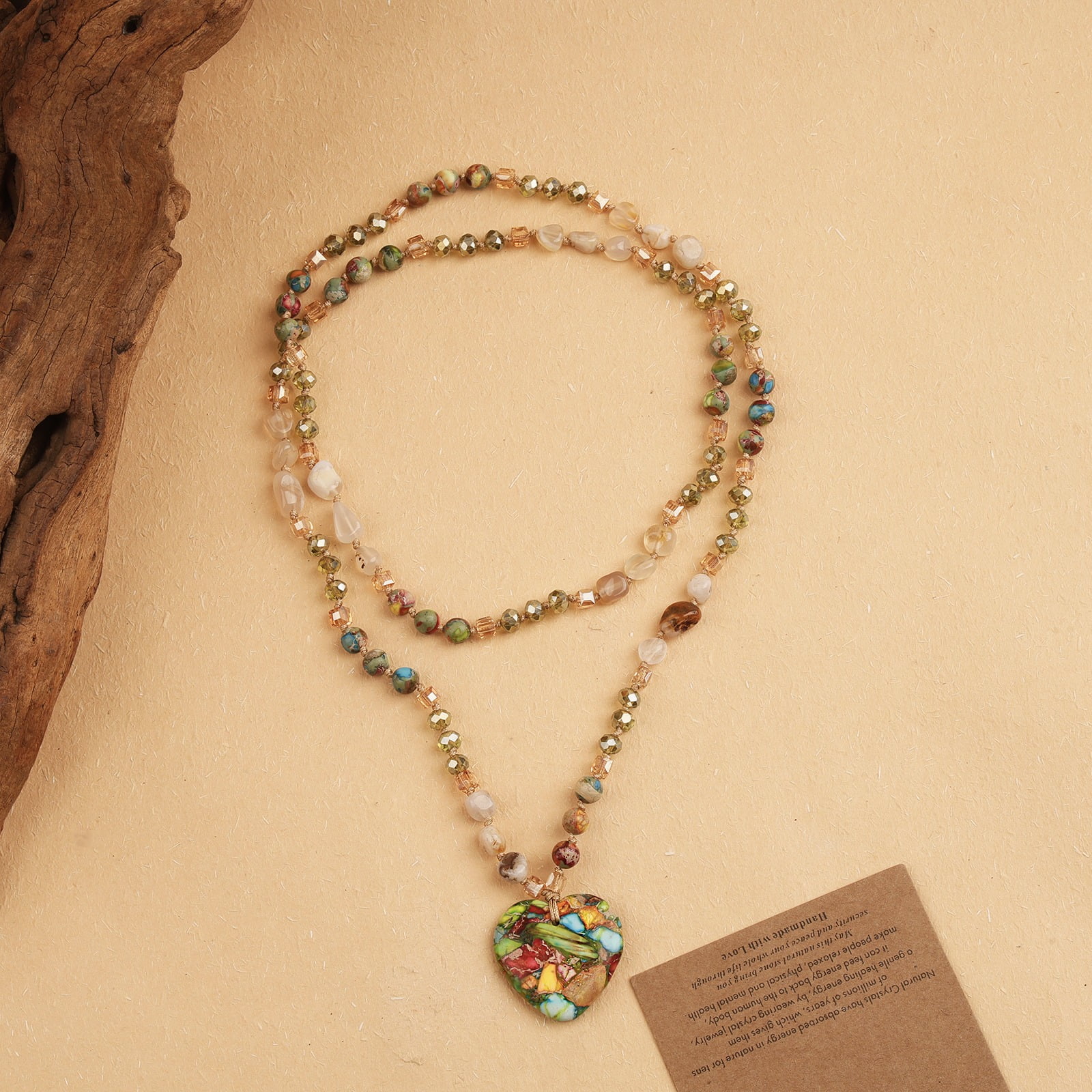 Jasper Natural Stone Beaded Long Pendant Necklaces for Womens Healing Crystal Necklace Handmade Boho Charm Necklaces Jewelry - Image 3