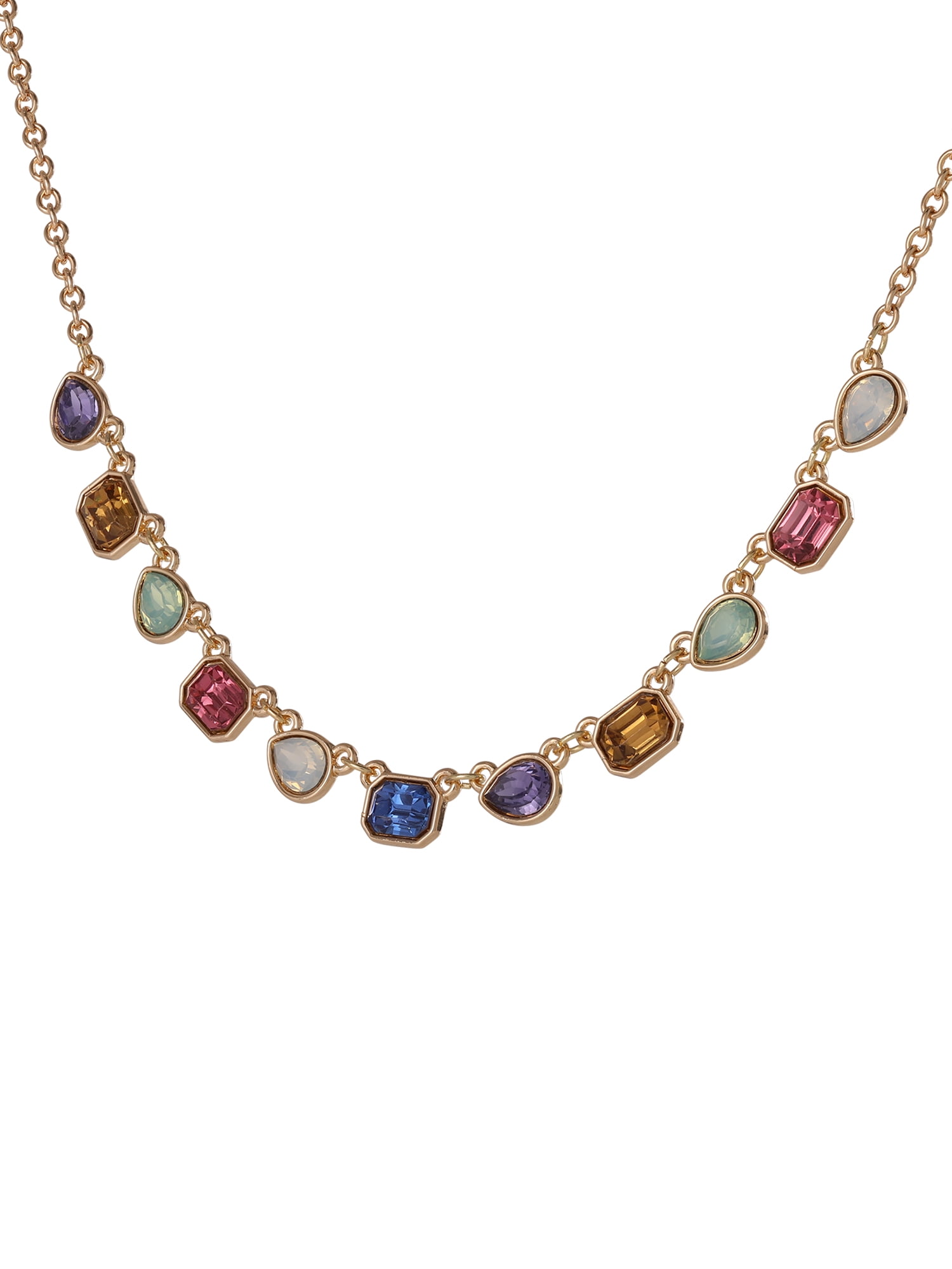 Jessica Simpson Women's Multi Color Stone Necklace, 18" + 3" Extender - Image 4