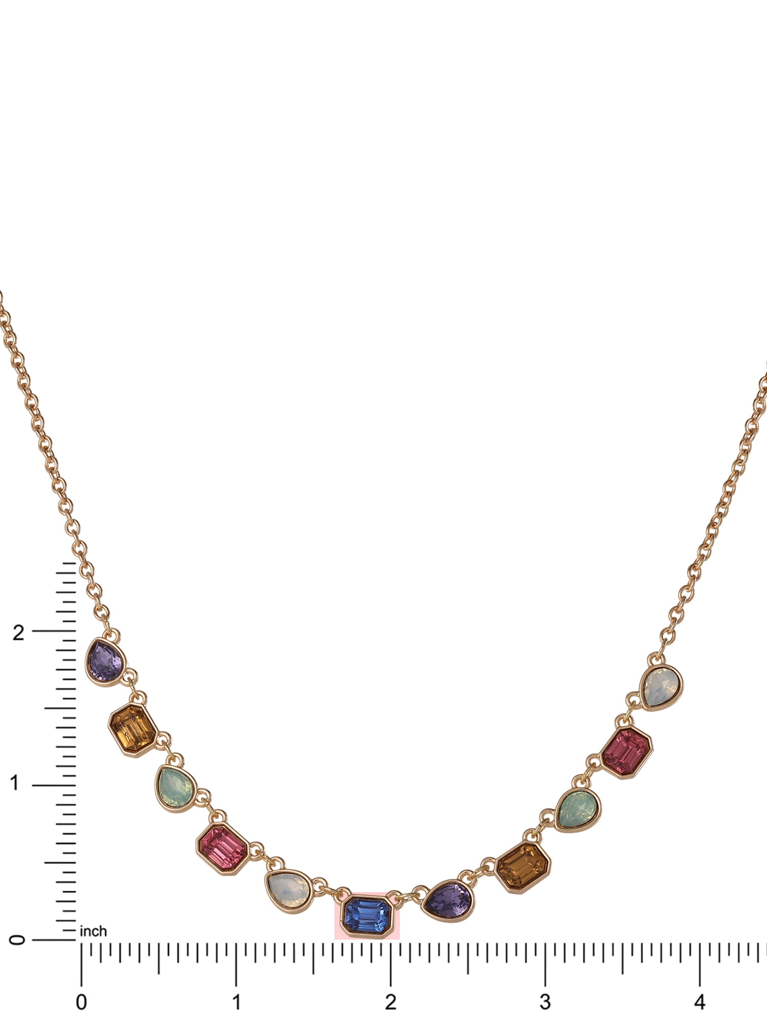 Jessica Simpson Women's Multi Color Stone Necklace, 18" + 3" Extender - Image 5