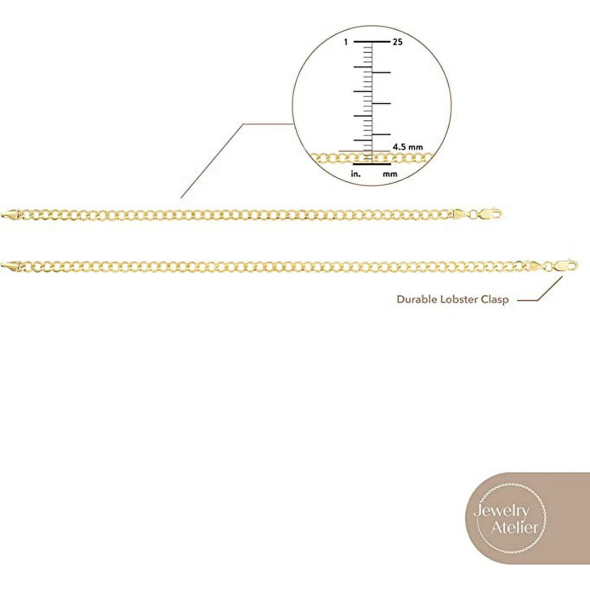 Jewelry Atelier Gold Filled Chain Bracelet Collection - 14K Solid Yellow Gold Filled Miami Cuban Curb Link Chain Bracelets for Women and Men with Different Sizes (4.5mm, 5.5mm) - Image 5