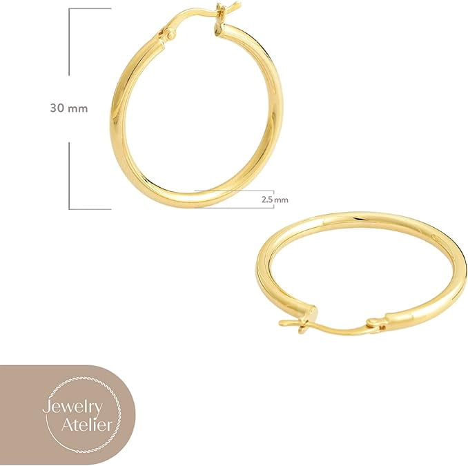 Jewelry Atelier Gold Hoop Earrings Collection - 14K Solid Yellow Gold Filled Earrings Stylish Gold Earrings for Women with Different Occasions & Styles - Image 5