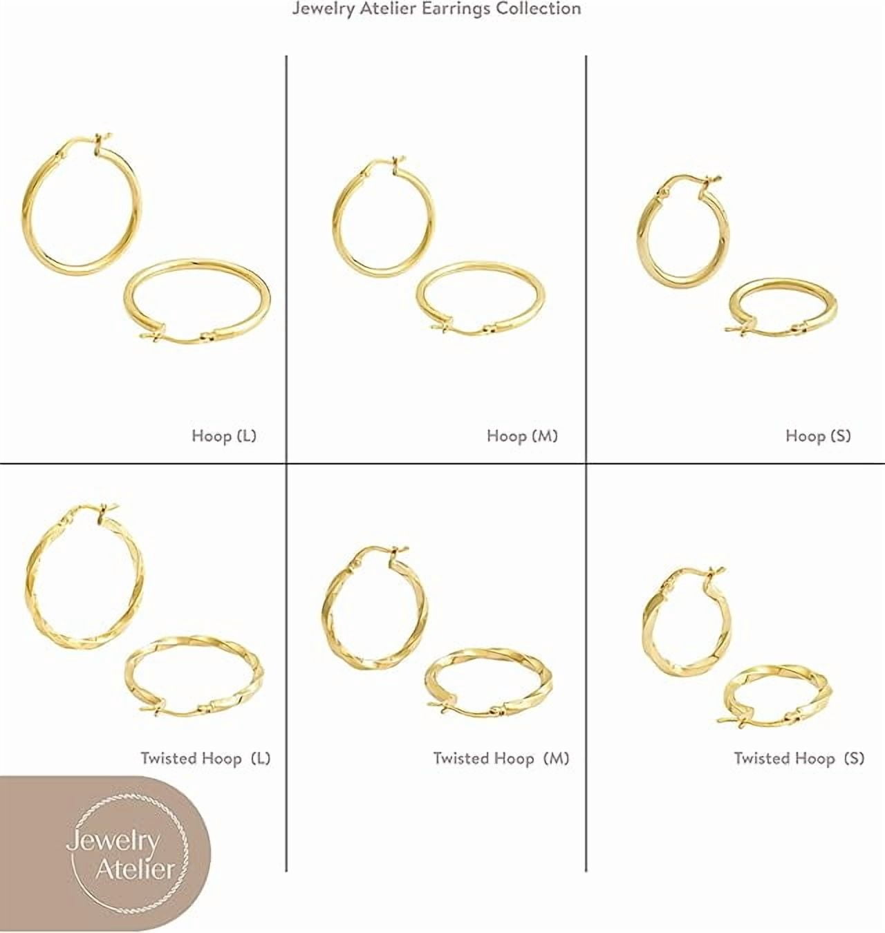 Jewelry Atelier Gold Hoop Earrings Collection - 14K Solid Yellow Gold Filled Earrings Stylish Gold Earrings for Women with Different Occasions & Styles - Image 3