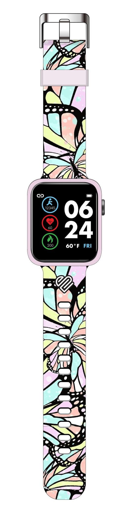 Justice Unisex Tween Smart Watch with Silicone Strap in Butterfly Tie Dye (JSE4203WMC) - Image 3