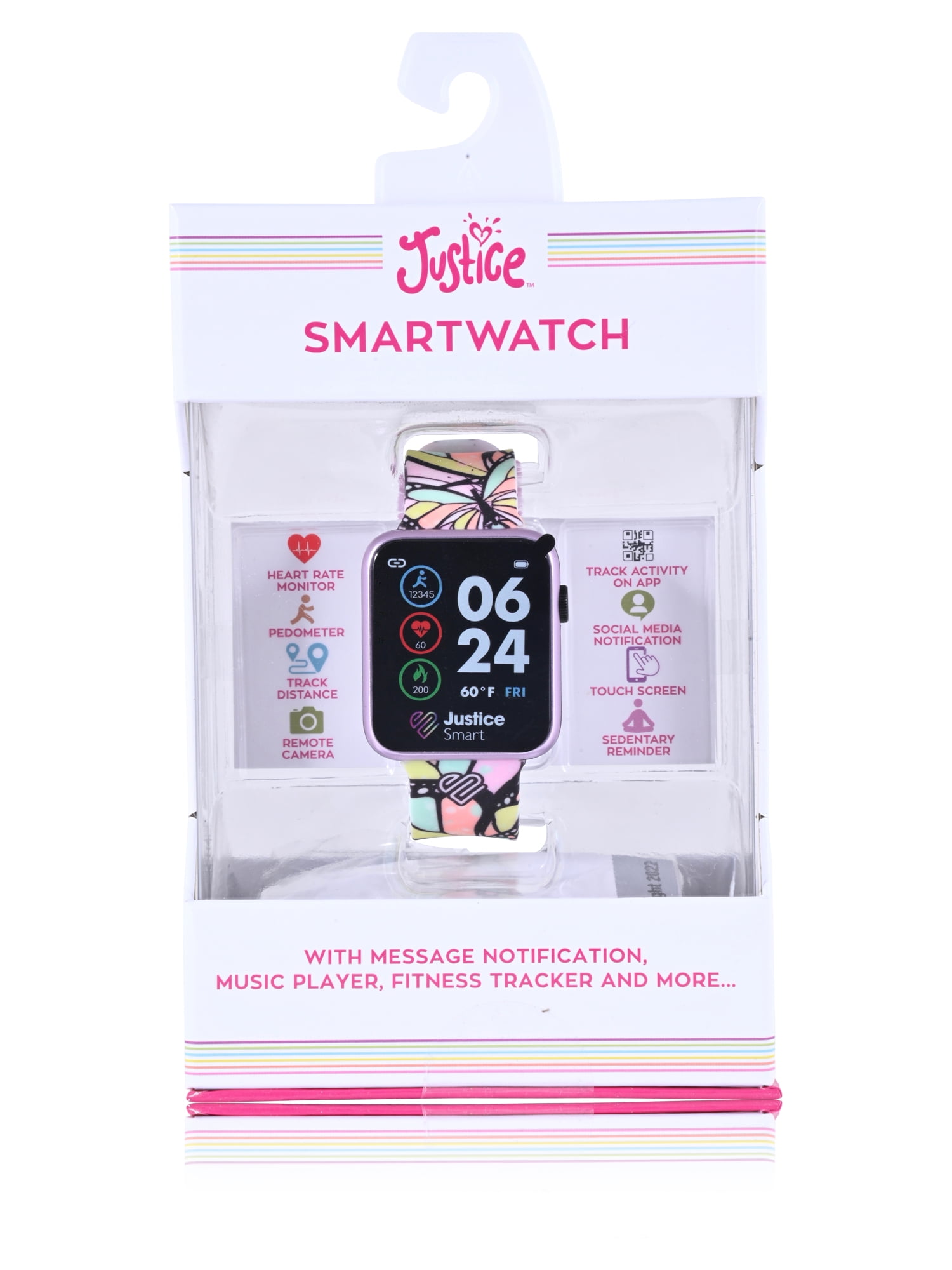 Justice Unisex Tween Smart Watch with Silicone Strap in Butterfly Tie Dye (JSE4203WMC) - Image 4