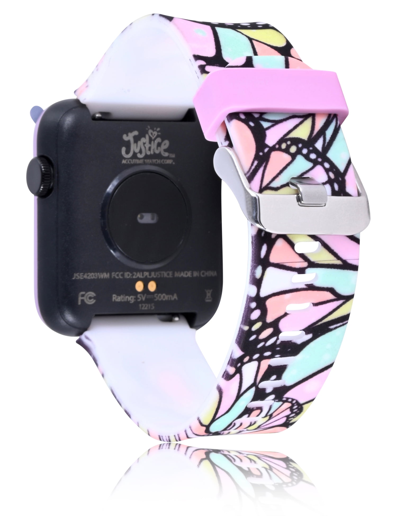 Justice Unisex Tween Smart Watch with Silicone Strap in Butterfly Tie Dye (JSE4203WMC) - Image 2