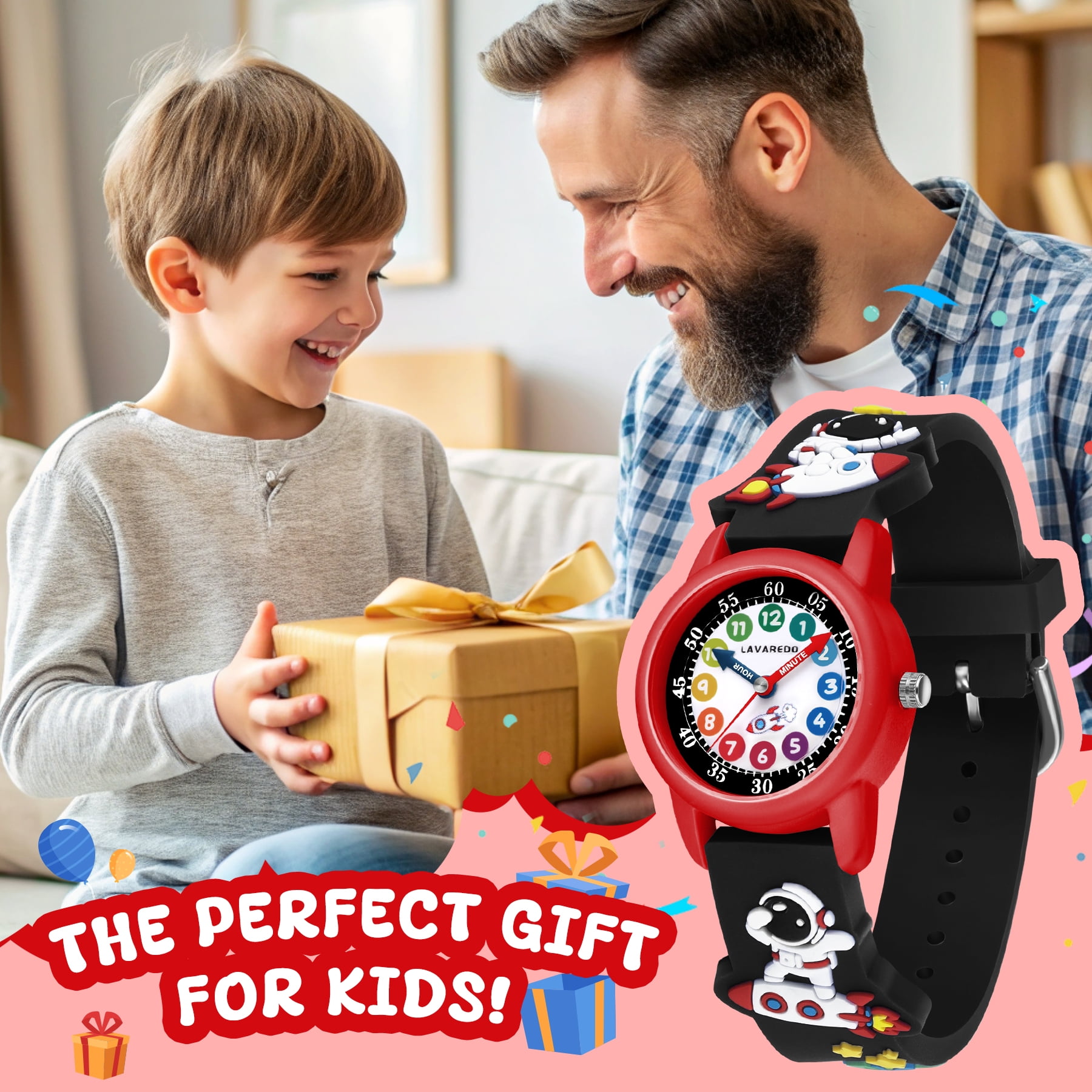 Kids Analog Watch 3D Cartoon Watch for Boys Girls Age 4-12 Waterproof Watch with Silicone Band Gift for Kids Age 4 - Image 3