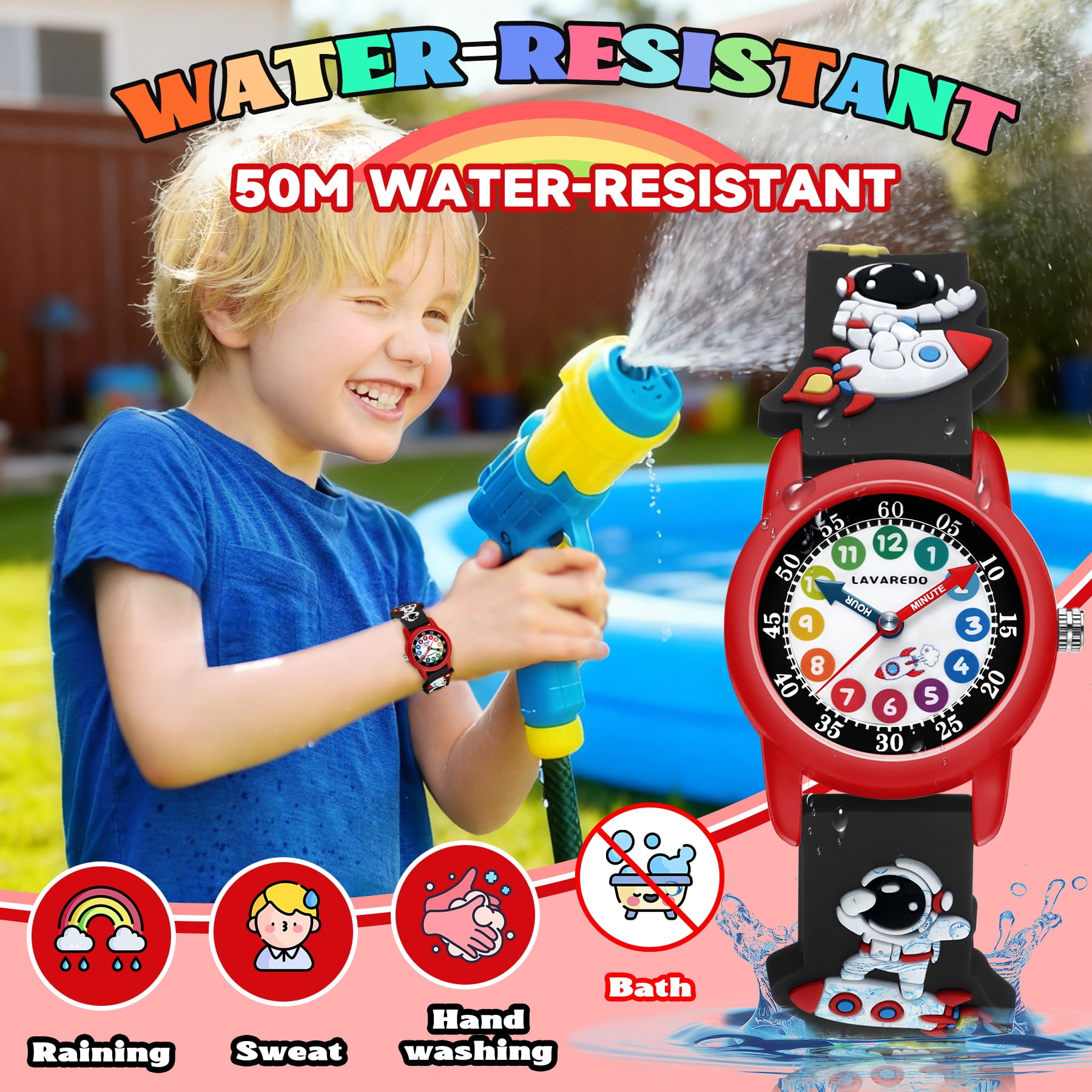 Kids Analog Watch 3D Cartoon Watch for Boys Girls Age 4-12 Waterproof Watch with Silicone Band Gift for Kids Age 4 - Image 2