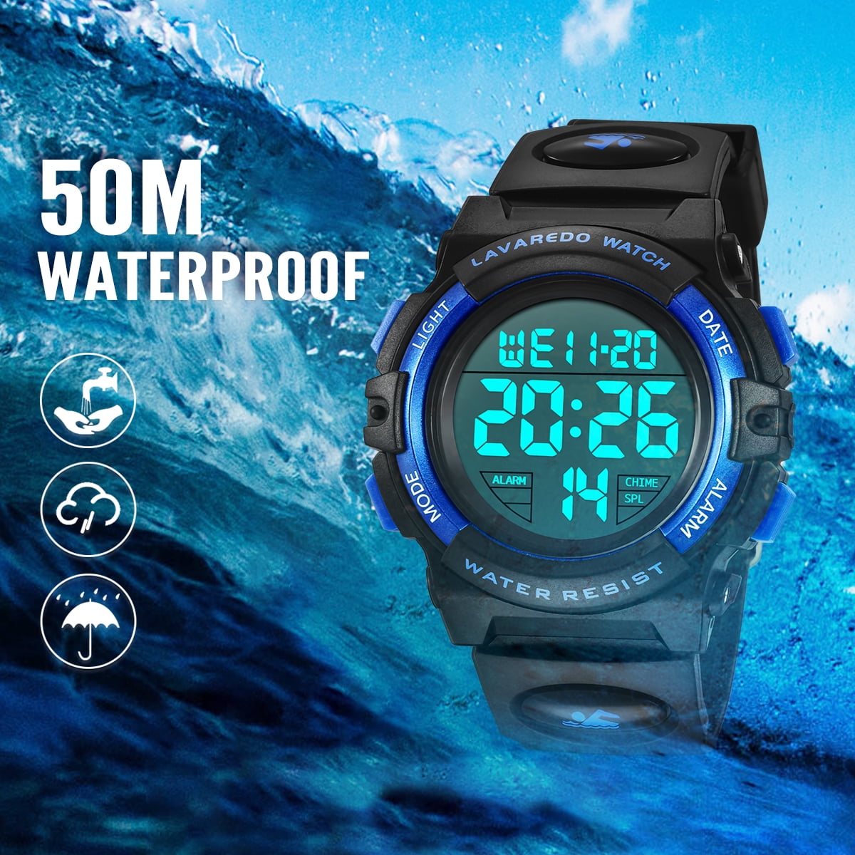 Kids Digital Sports Watch for Age 4-15 Waterproof Watches with Alarm Stopwatch Wrist Watches for Boys Girls Birthday Christmas Gift for Kids - Image 2