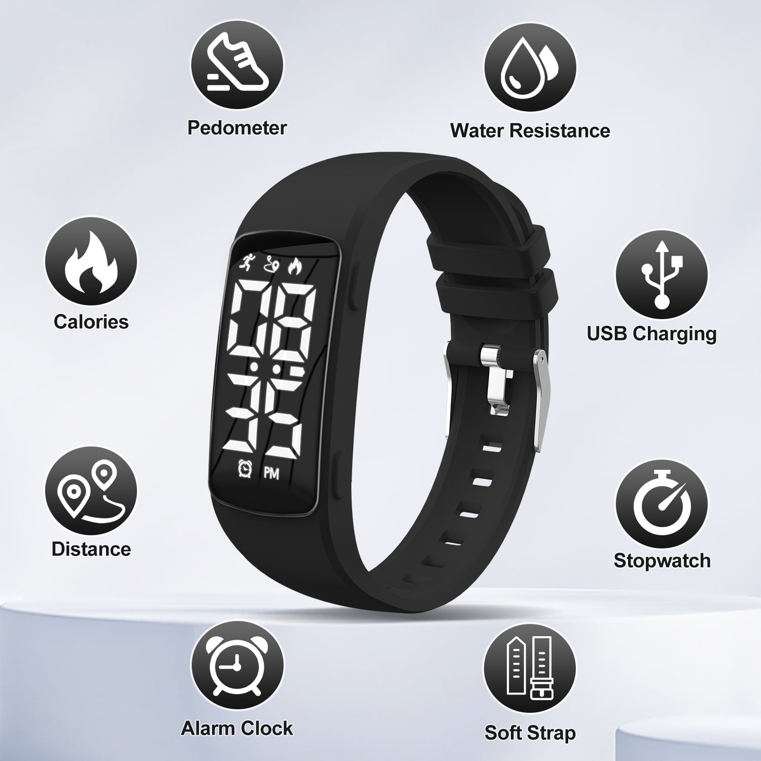 Kids Digital Watch Fitness Watch with Step Counter Pedometer Waterproof Sports Watch for Girls Age 4-12 Christmas Birthday Gift for Kids - Image 2