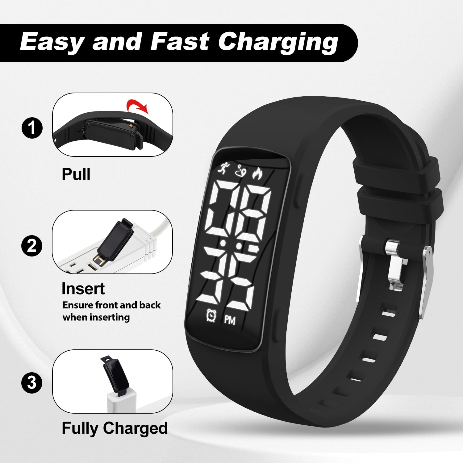Kids Digital Watch Fitness Watch with Step Counter Pedometer Waterproof Sports Watch for Girls Age 4-12 Christmas Birthday Gift for Kids - Image 3