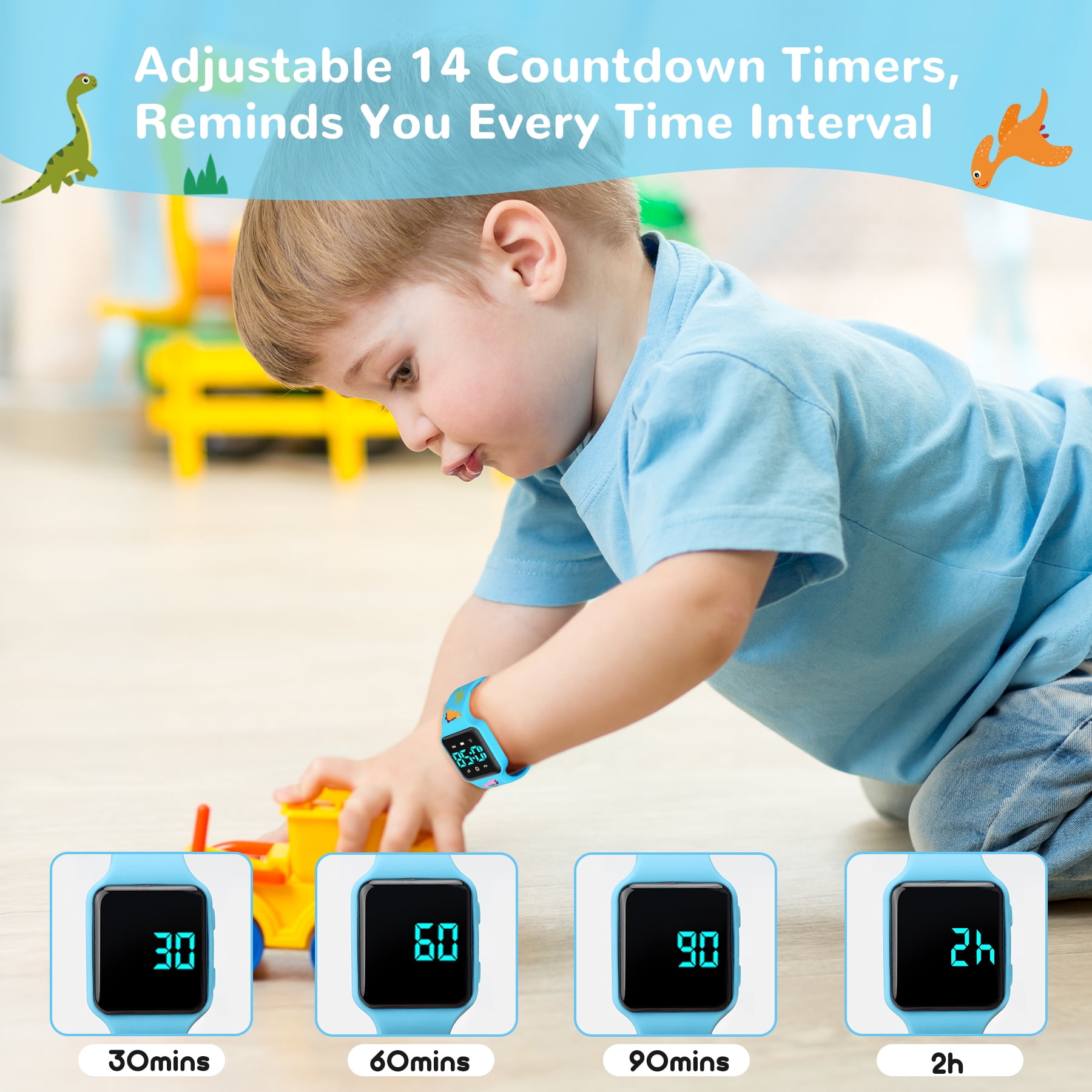 Kids Potty Training Watch,Digital Watches with Alarm Clocks/Music Reminder,Potty Training Watch for Toddler Waterproof Watch for Kids Age 3 - Image 3