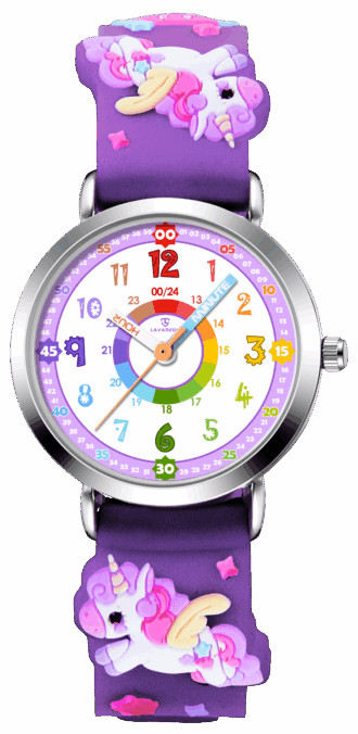 Kids Watch 3D Cartoon Watch Rainbow Dial Waterproof Watch for Girls Analog Watch with Quartz Movement Christmas Gift for Kids Age 4