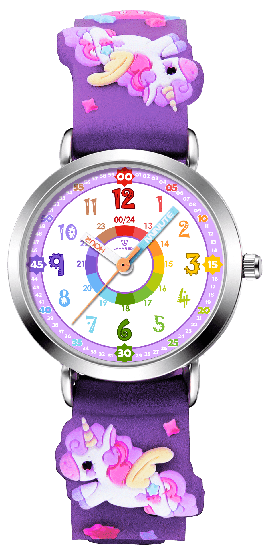 Kids Watch 3D Cartoon Watch Rainbow Dial Waterproof Watch for Girls Analog Watch with Quartz Movement Christmas Gift for Kids Age 4