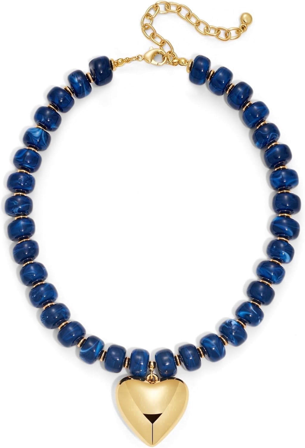 Leaf Resin Chunky Beaded Necklace for Women, Simple Modern Style Necklace Jewelry Accessory