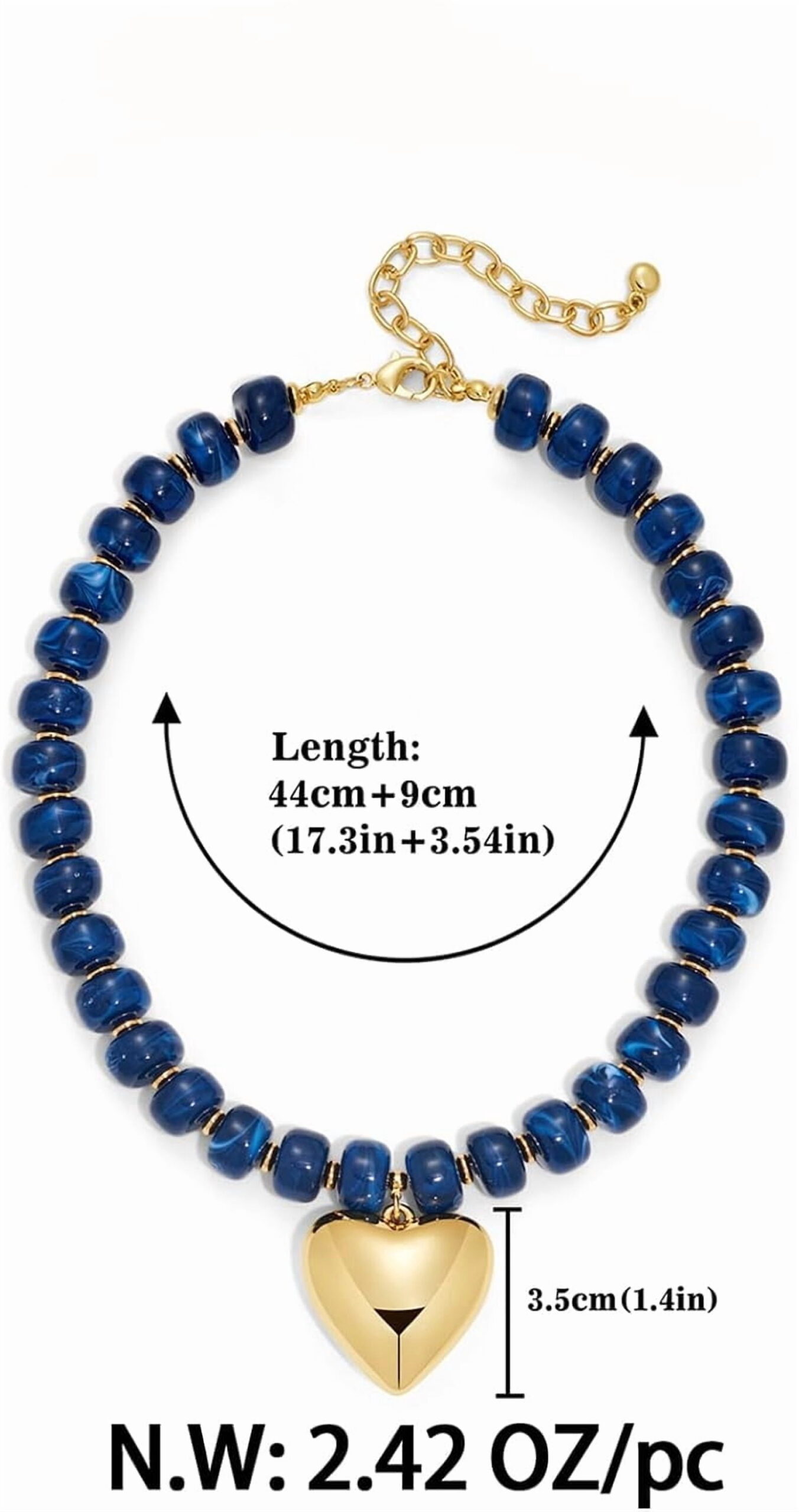 Leaf Resin Chunky Beaded Necklace for Women, Simple Modern Style Necklace Jewelry Accessory - Image 4