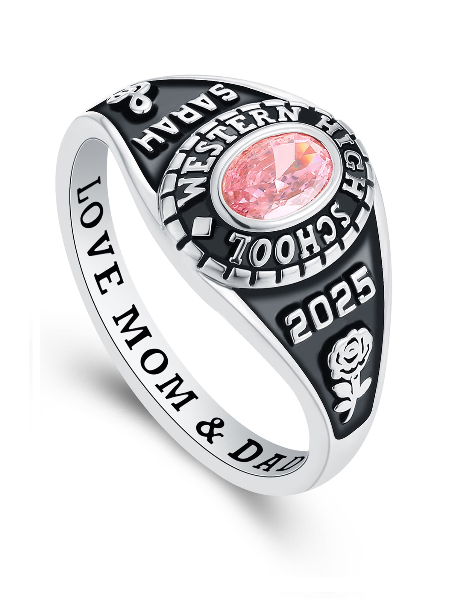 Mementos Jewelry USA Customized Classic Sterling Silver Class Rings for Women High School College - Image 2