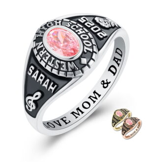Mementos Jewelry USA Customized Classic Sterling Silver Class Rings for Women High School College