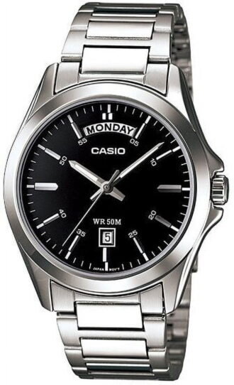 Men's Classic Day and Date Steel Watch MTP1370D-1A1
