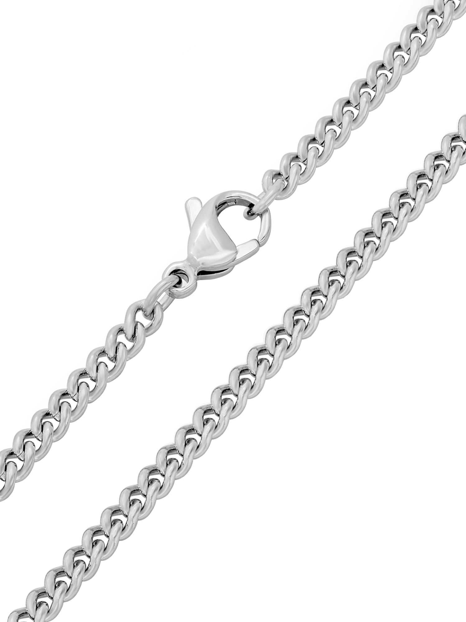 Mens Silver-Tone Stainless Steel 24" Curb Link Chain Necklace by Brilliance Fine Jewelry - Image 4