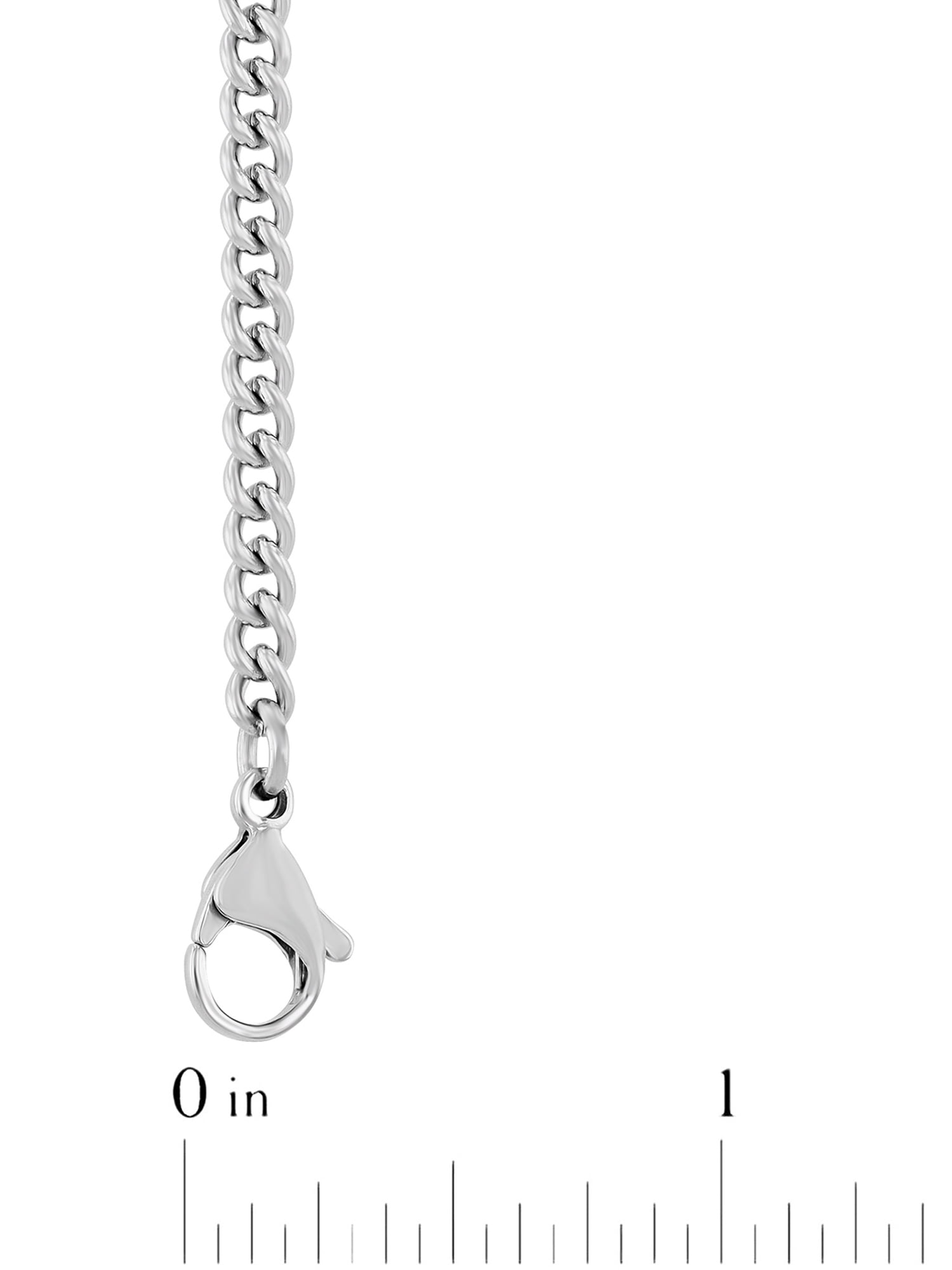 Mens Silver-Tone Stainless Steel 24" Curb Link Chain Necklace by Brilliance Fine Jewelry - Image 3