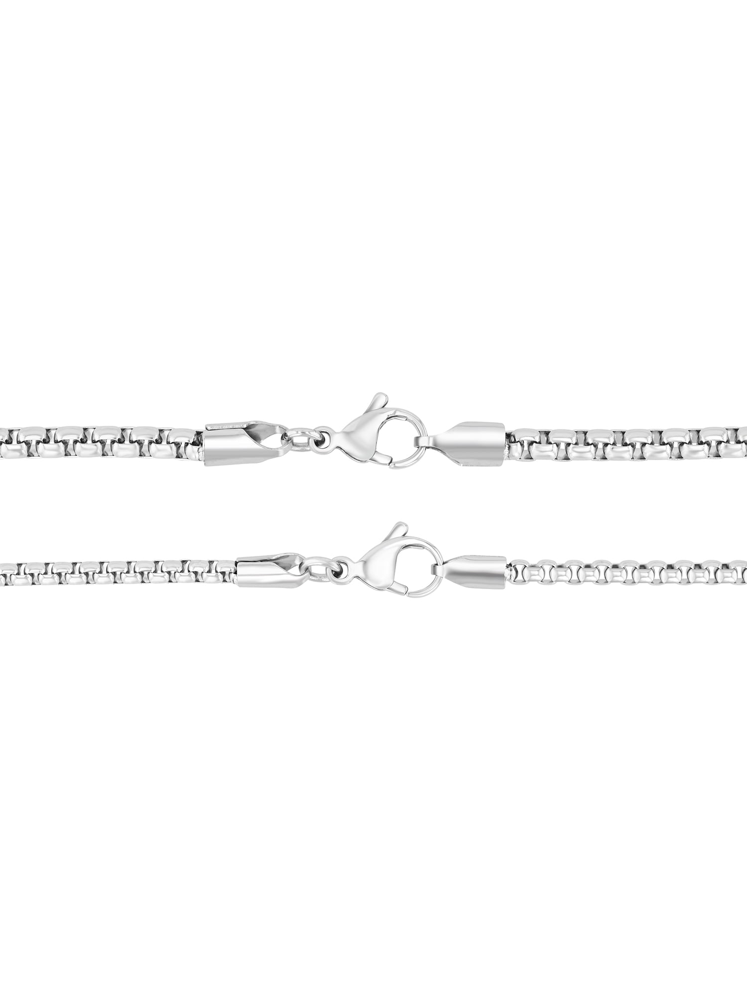 Men's Stainless Steel Set of 2 Rounded Box Chains - Believe by Brilliance - Image 4