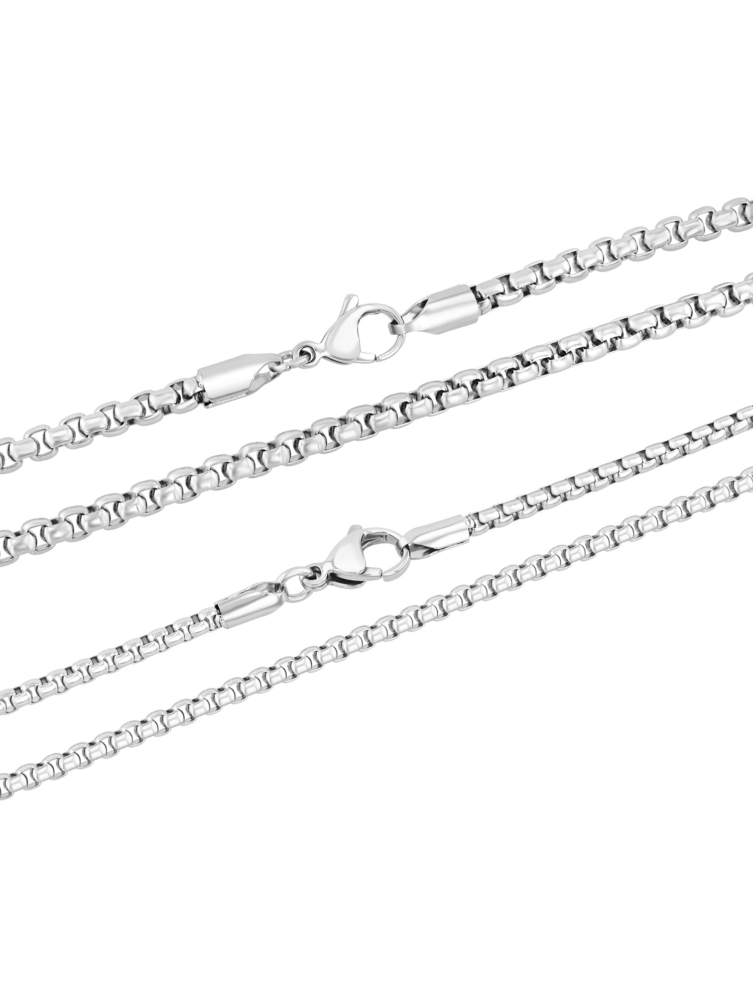 Men's Stainless Steel Set of 2 Rounded Box Chains - Believe by Brilliance - Image 5