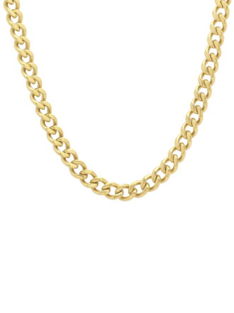 Men's Stainless Steel Yellow Finish Curb Chain - Believe by Brilliance