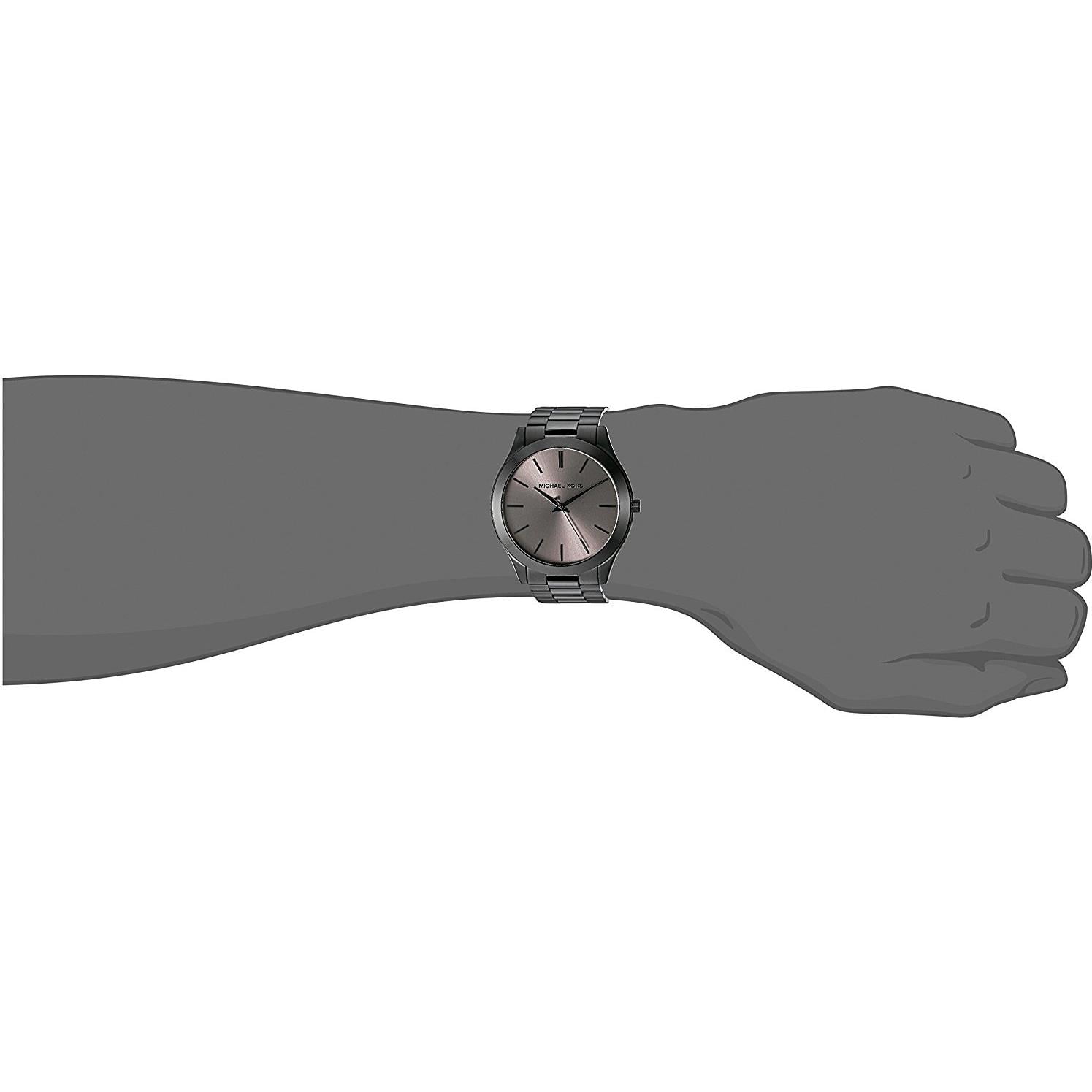 Michael Kors Men's Slim Runway 42mm Black Steel Bracelet & Case Quartz Analog Watch MK8507 - Image 2