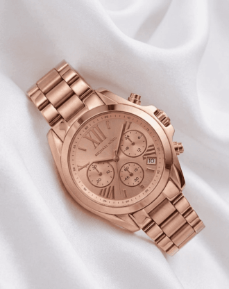 Michael Kors Women's Bradshaw Mini Rose Gold-Tone Chronograph Watch, MK5799