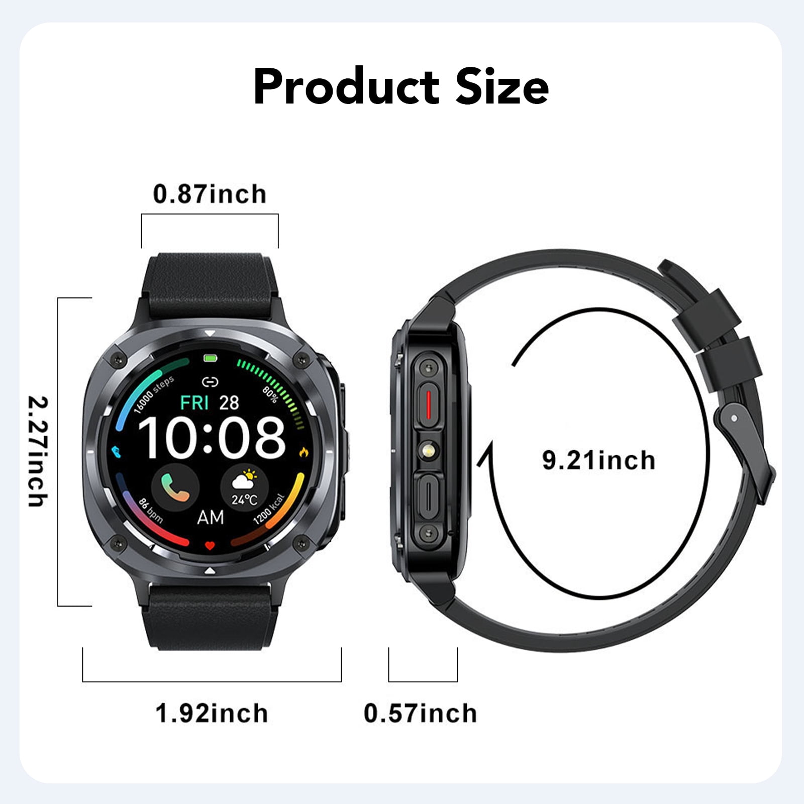 Military Smart Watch for Men Answer/Make Calls, 1.39" HD Fitness Tracker with Pedometer, 130+ Sports Mode Activity Trackers, IP68 Waterproof Outdoor Smartwatch Fits for iPhone and Android - Image 2