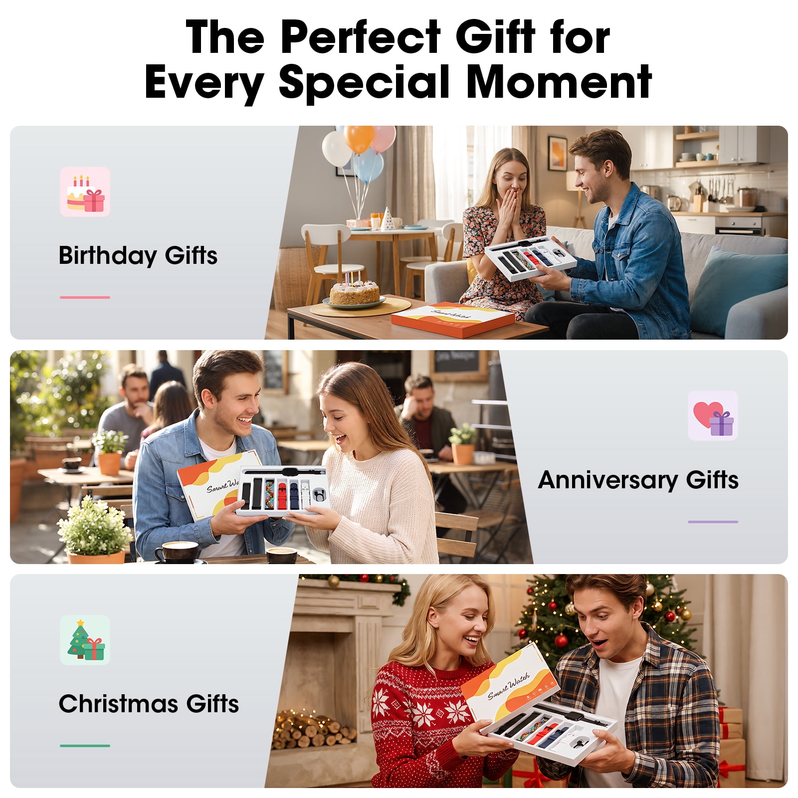 Mingdaln 7 Bands Gift Set Smart Watch Fits for Android and Iphone, Smartwatch for Women Men, 1.85" HD Fitness Tracker 120 Plus Sports Mode, Smart Watch with Bluetooth Call, IP68, Perfect gift - Image 2