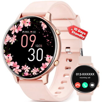Mingdaln Smart Watch for Women, with 1.39" HD Answer Make Call/IP68 Waterproof/10 Days Standby, with Fitness Tracker,Smartwatch for Android IPhone Devices（Gold）