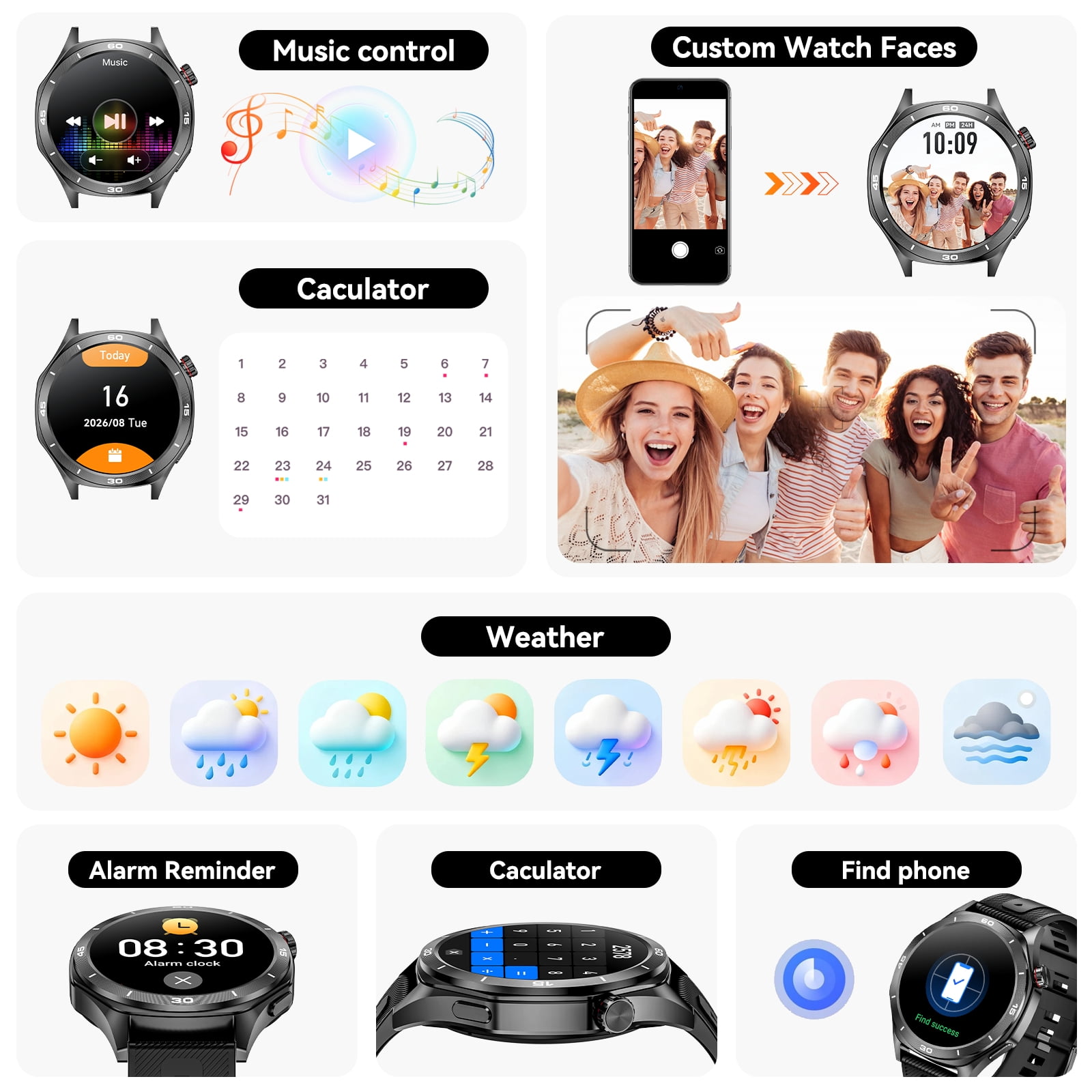 Minsxk Smart Watch Fits for Android and Iphone, 1.52" HD Fitness Tracker,120+ Sport Modes, Smartwatch with Bluetooth Calls/Answer,Smart Watches for Men Women,Ip68 Waterproof,for Gift Black - Image 5
