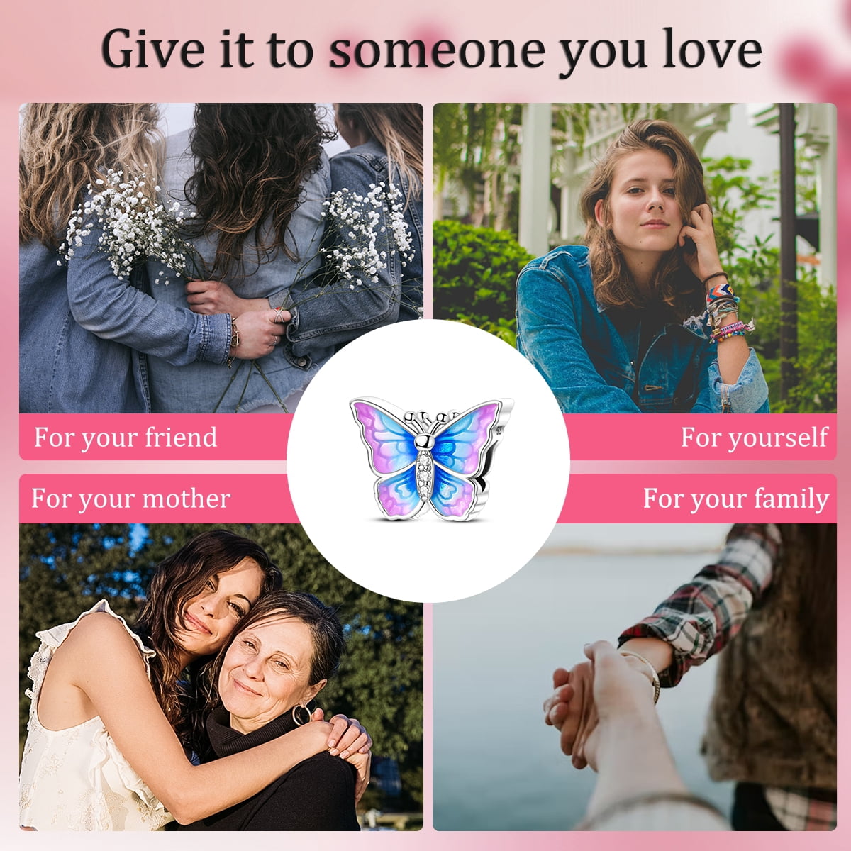 MULA 925 Sterling Silver Purple Butterfly Charm, Sparkling AAA CZ DIY Fit European Bracelet Women's Jewelry Gift for Her - Image 4