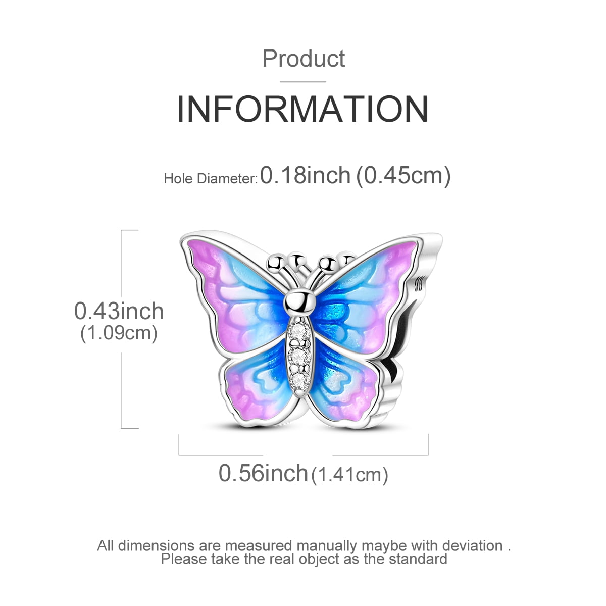 MULA 925 Sterling Silver Purple Butterfly Charm, Sparkling AAA CZ DIY Fit European Bracelet Women's Jewelry Gift for Her - Image 3