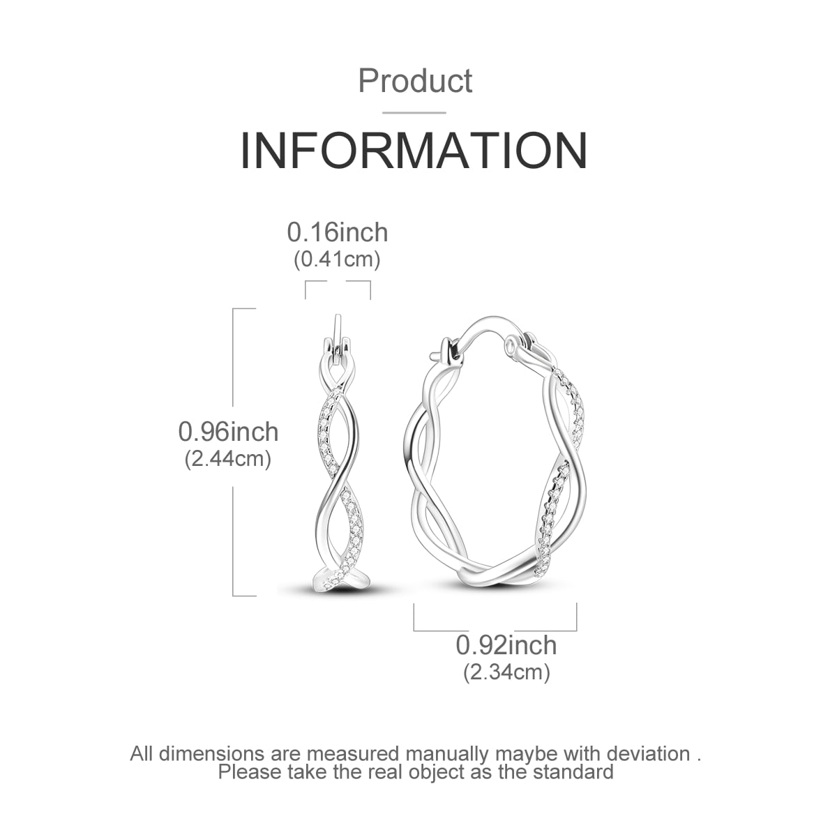 MULA European Original Sparkling Weave 925 Sterling Silver Hoop Earrings Cubic Zirconia For Women Jewelry Birthday Gift with Box - Image 2