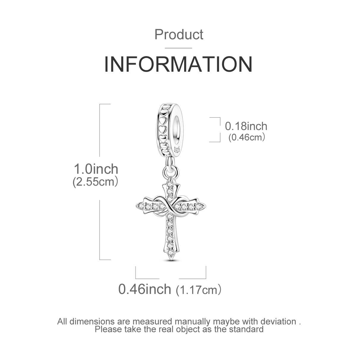 MULA Original Christmas Guardian Cross 925 Sterling Silver DIY Charms AAA CZ fit Charms Bracelets for Women Jewelry - Image 2