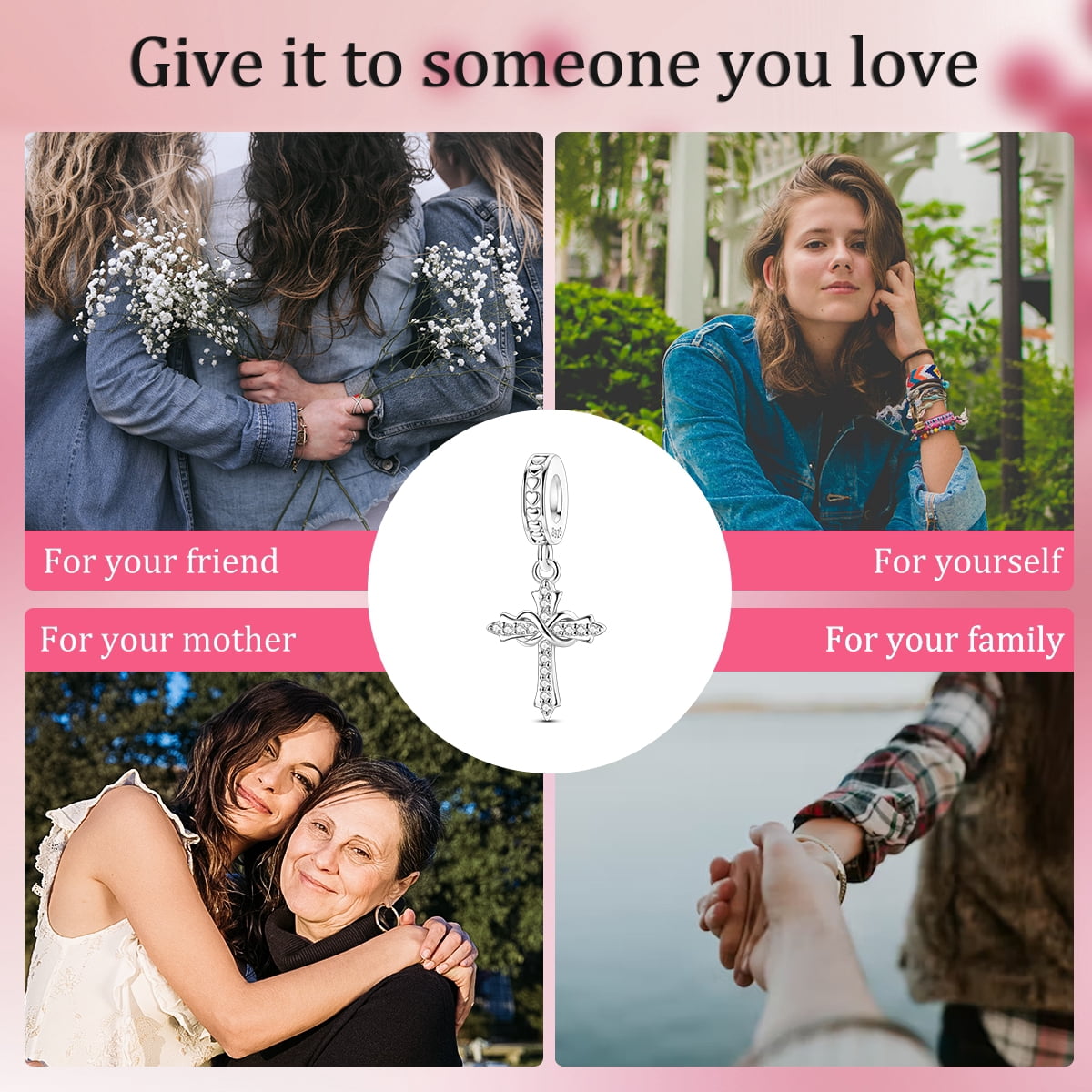 MULA Original Christmas Guardian Cross 925 Sterling Silver DIY Charms AAA CZ fit Charms Bracelets for Women Jewelry - Image 5