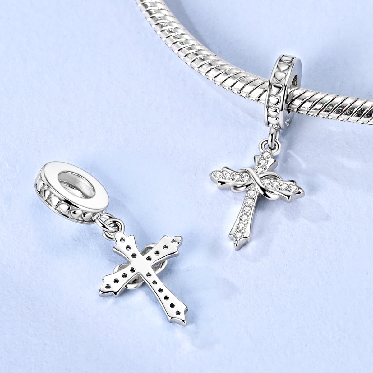 MULA Original Christmas Guardian Cross 925 Sterling Silver DIY Charms AAA CZ fit Charms Bracelets for Women Jewelry - Image 4