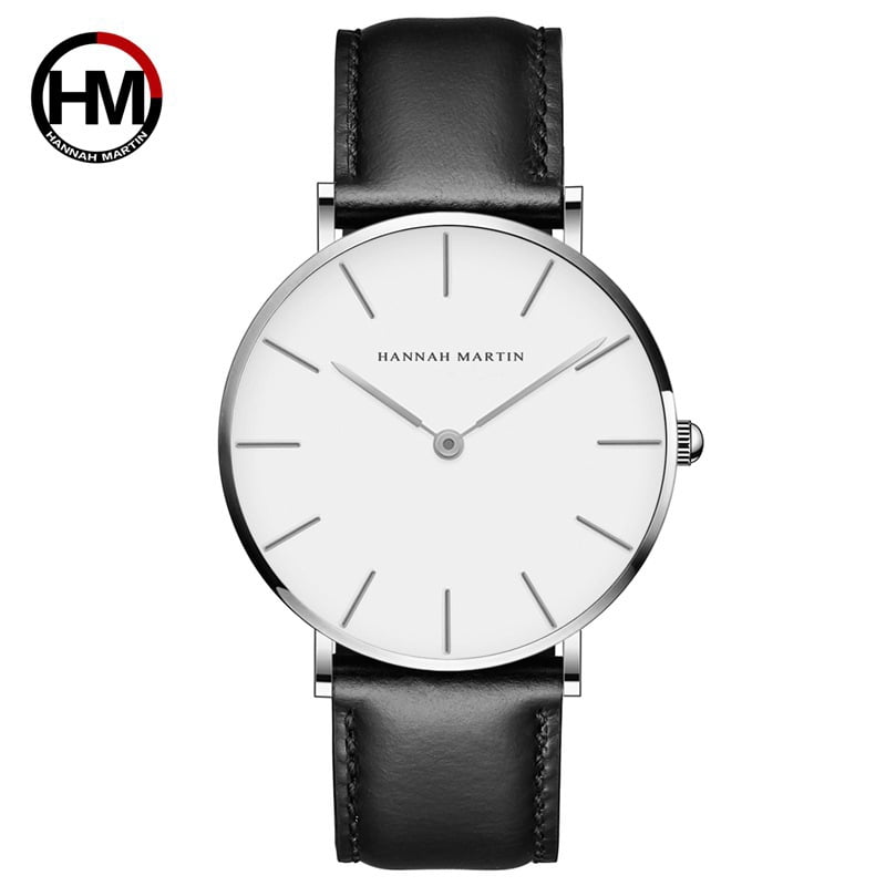 New men's watch, waterproof, simple leather strap watch, slim wristwatch, fashionable men's leather strap quartz watch - Image 2