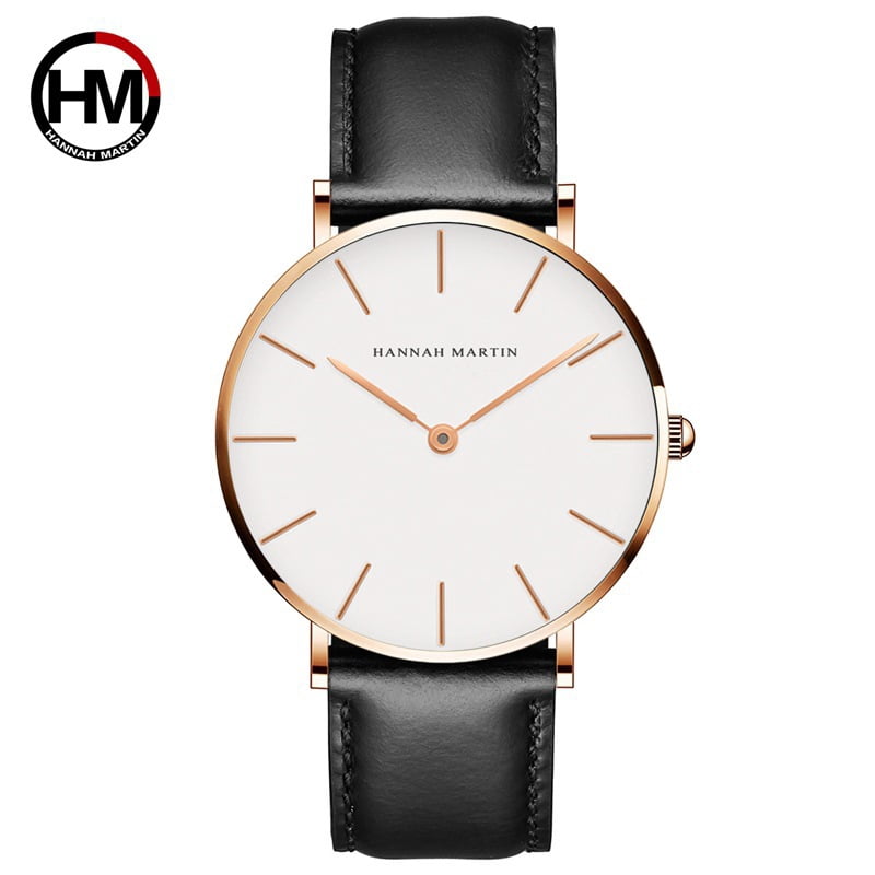 New men's watch, waterproof, simple leather strap watch, slim wristwatch, fashionable men's leather strap quartz watch - Image 4