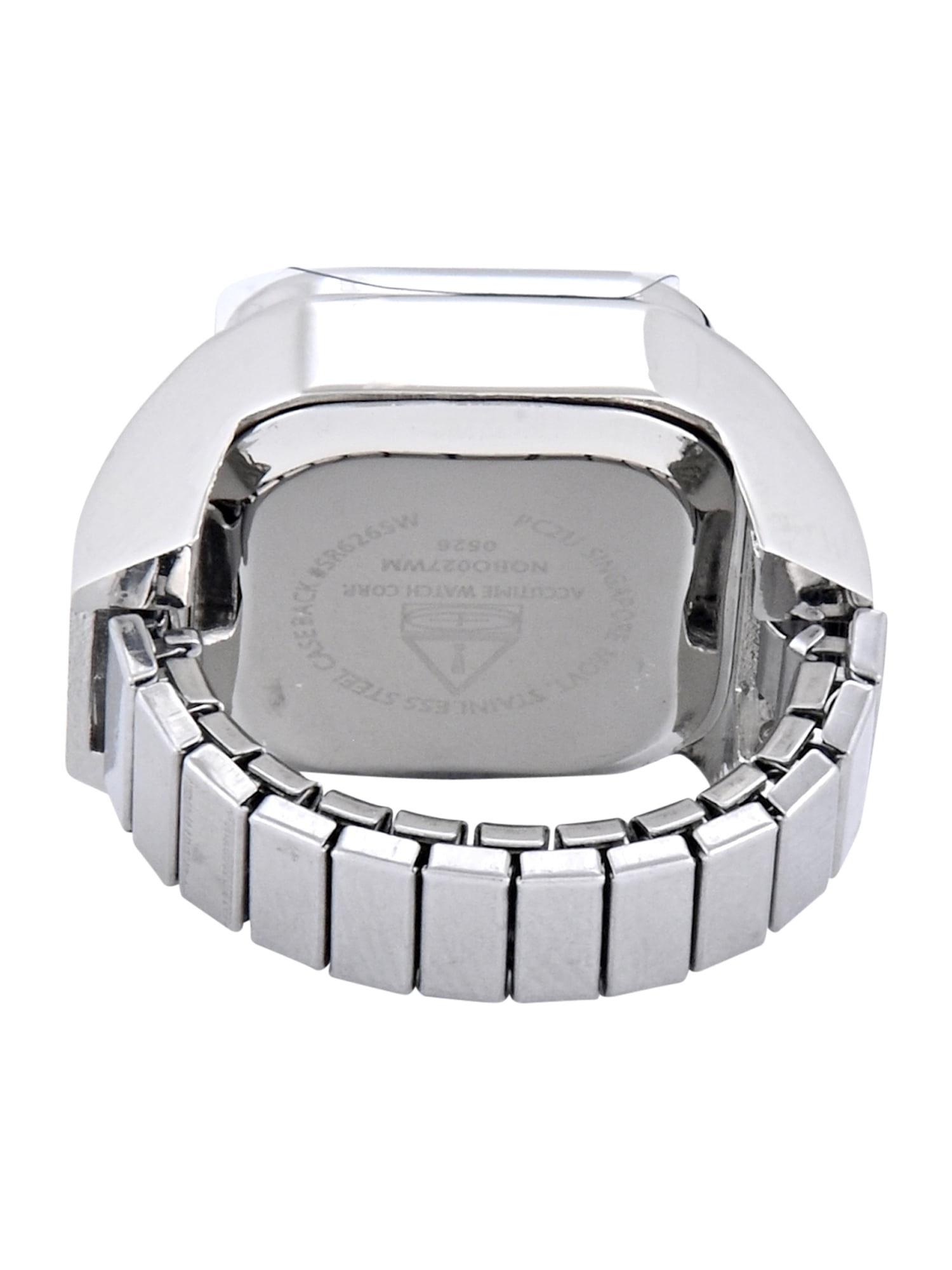 No Boundaries Adult Female Silvertone Square Case Ring Watch with Roman Numerals. - Image 4
