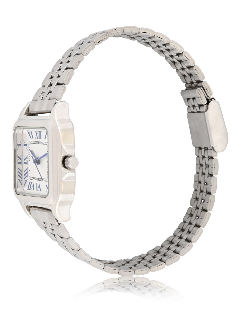 No Boundaries Adult Female Silvertone Square Case Watch with Matching Link Bracelet. - Image 4