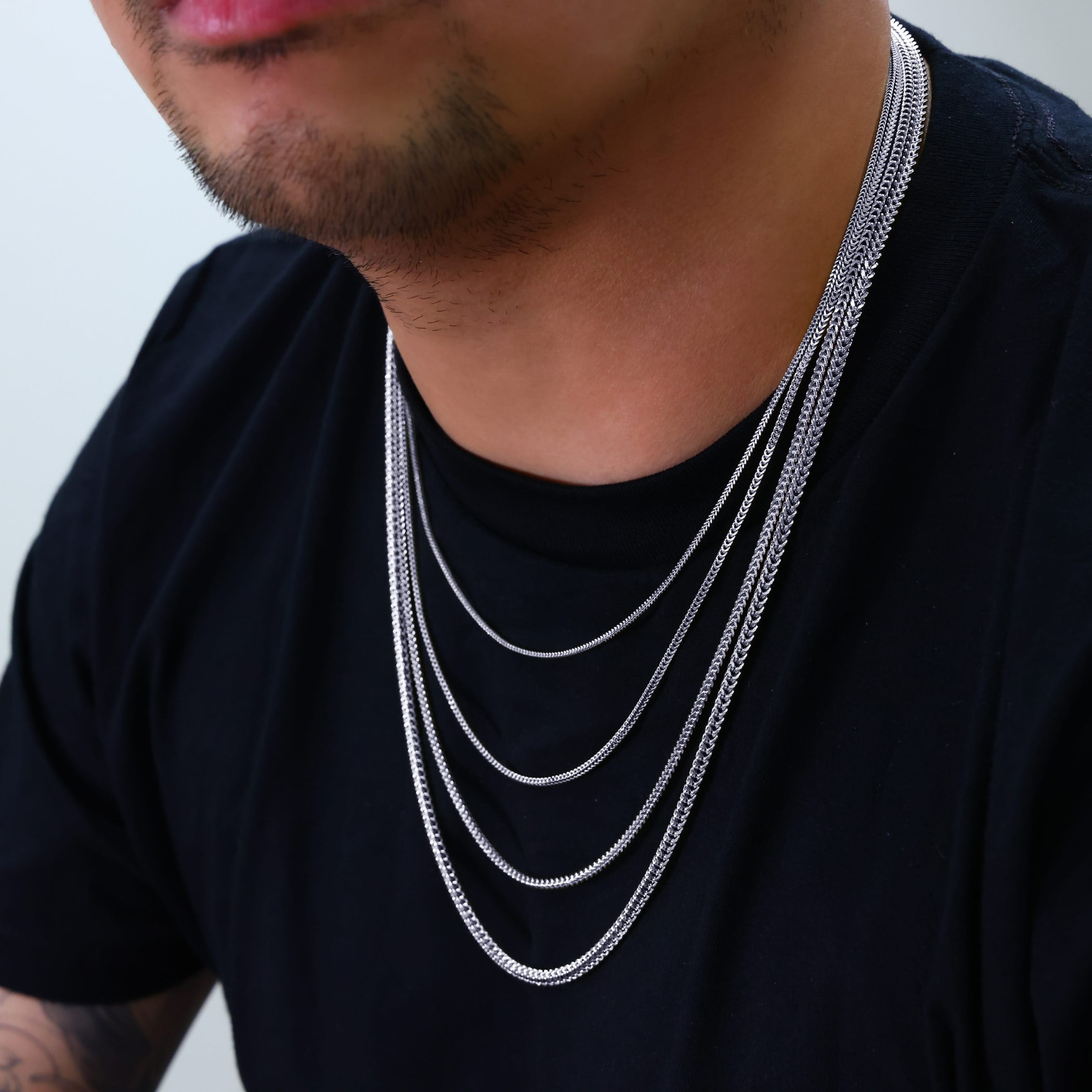 Nuragold 10K Real White Gold Franco Square Box Chain Wheat Necklace 16"-26" (1.5mm-3mm) Italian Jewelry for Men & Women - Image 5