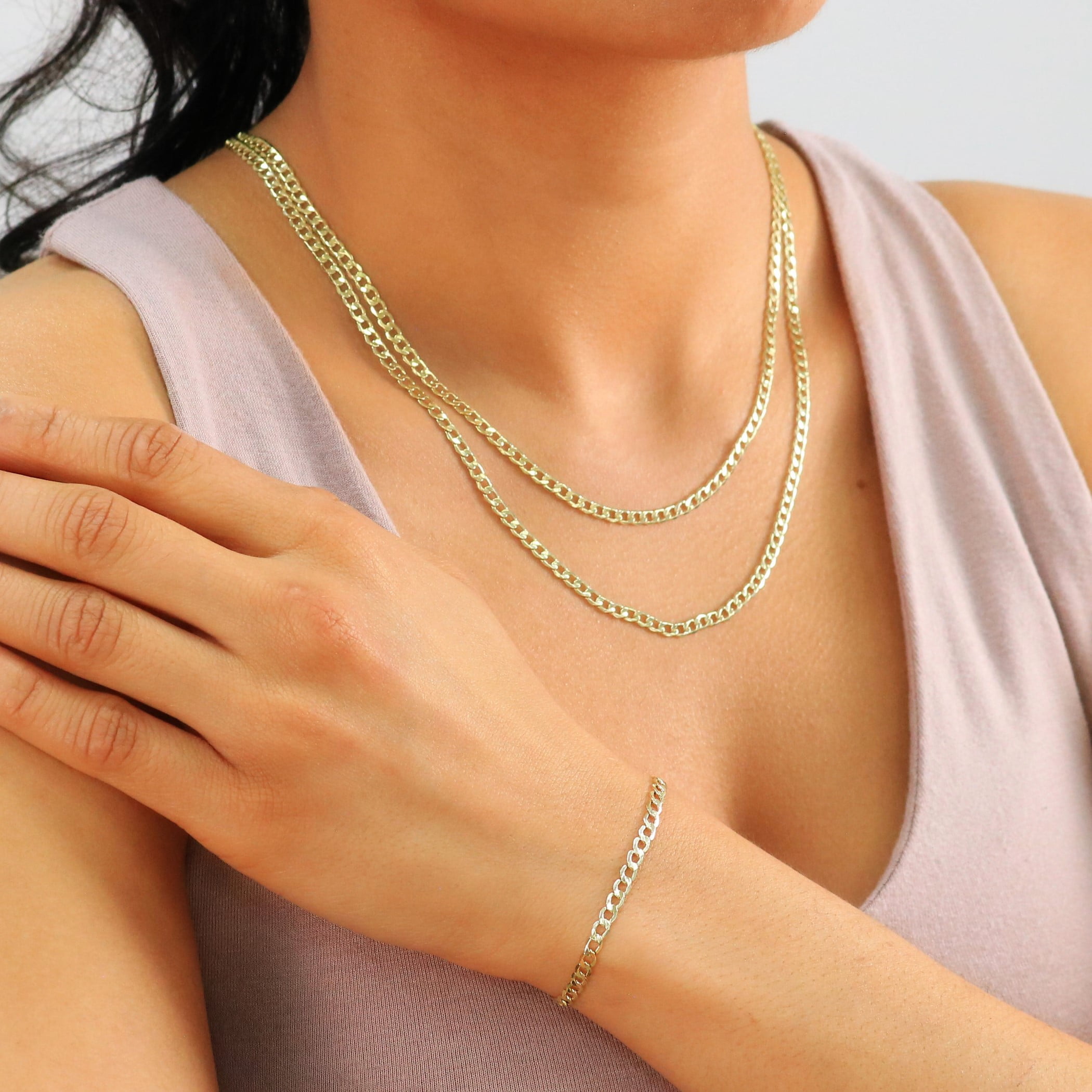 Nuragold 10k Real Yellow Gold Cuban Curb Link 3.5mm Chain Bracelet or Anklet (7"-9") Italian Jewelry for Men & Women - Image 4
